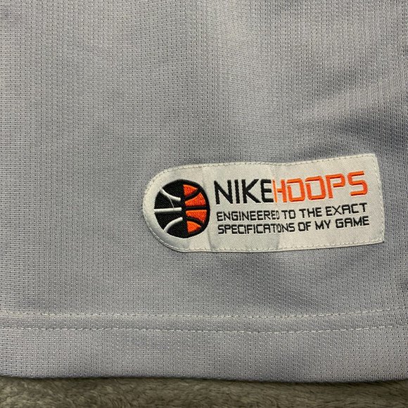 Nike Hoops Shirt Mens Large V Neck Jersey Warm Up Basketball Gray Center Swoosh - Picture 5 of 12